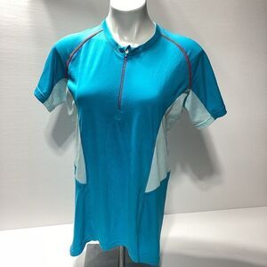 Helly Hansen Training Running Partial Mesh Short Sleeve Turquoise Shirt XL